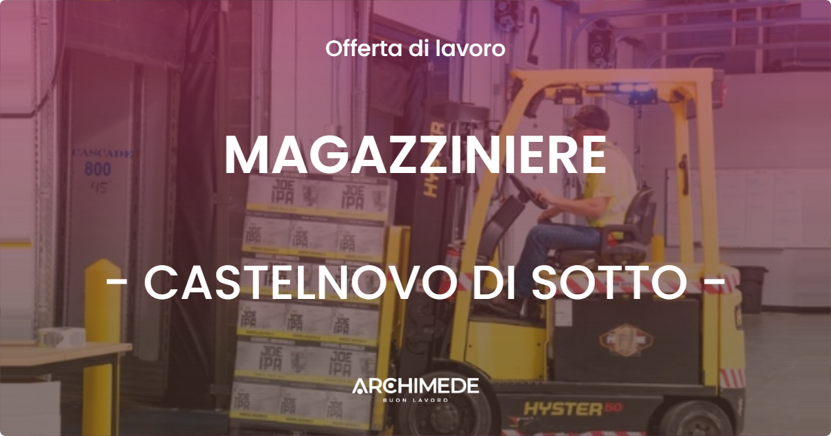 OFFERTA LAVORO - MAGAZZINIERE - CASTELNOVO DI SOTTO