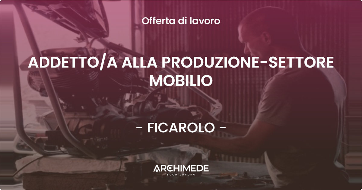 OFFERTA LAVORO - ADDETTO/A ALLA PRODUZIONE-SETTORE MOBILIO - FICAROLO (RO)