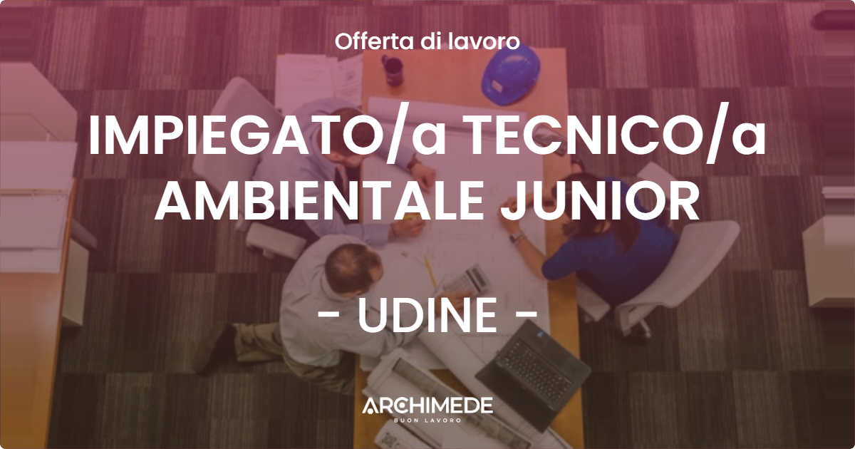 OFFERTA LAVORO - IMPIEGATOa TECNICOa AMBIENTALE JUNIOR - UDINE
