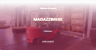 OFFERTA LAVORO - MAGAZZINIERE - GONZAGA (MN)