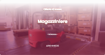 OFFERTA LAVORO - Magazziniere - GONZAGA (MN)