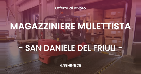 OFFERTA LAVORO - MAGAZZINIERE MULETTISTA - SAN DANIELE DEL FRIULI