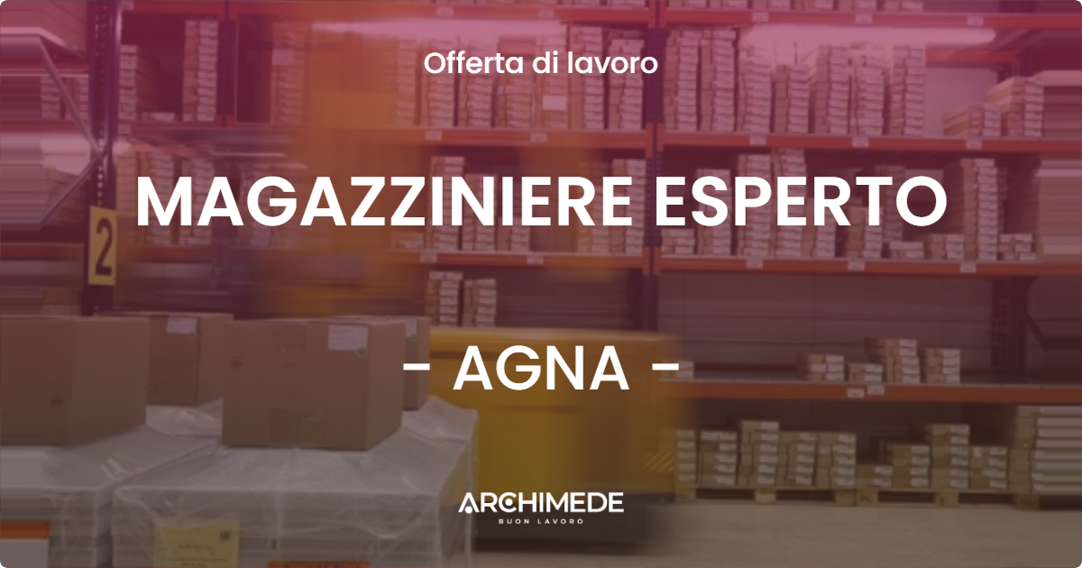 OFFERTA LAVORO - MAGAZZINIERE ESPERTO - AGNA (PD)