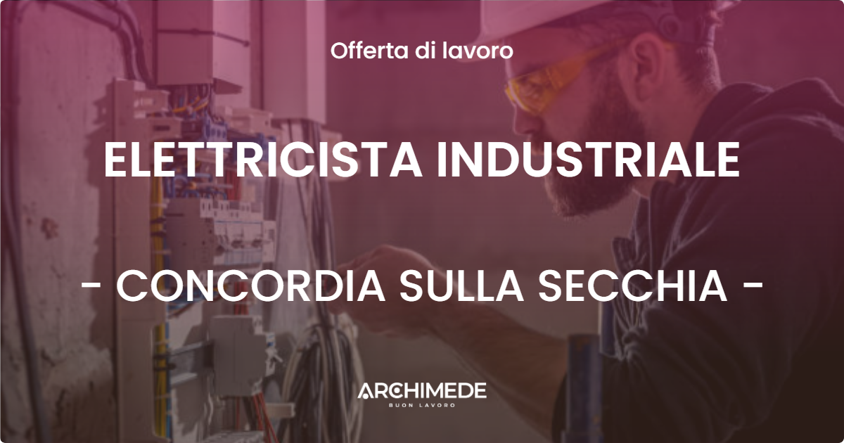 OFFERTA LAVORO - ELETTRICISTA INDUSTRIALE - CONCORDIA SULLA SECCHIA