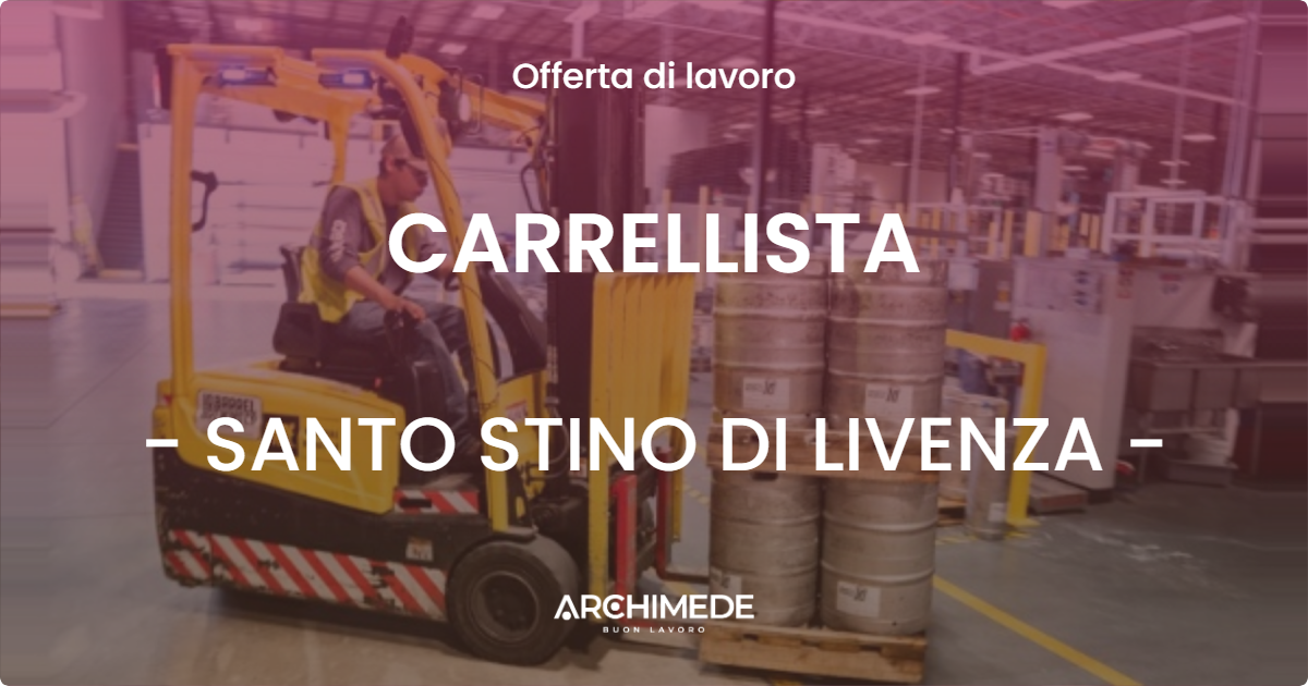 OFFERTA LAVORO - CARRELLISTA - SANTO STINO DI LIVENZA (VE)