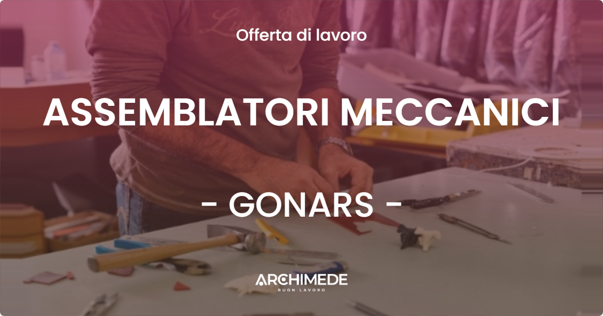 OFFERTA LAVORO - ASSEMBLATORI MECCANICI - GONARS