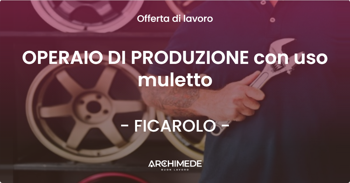 OFFERTA LAVORO - OPERAIO DI PRODUZIONE con uso muletto - FICAROLO (RO)