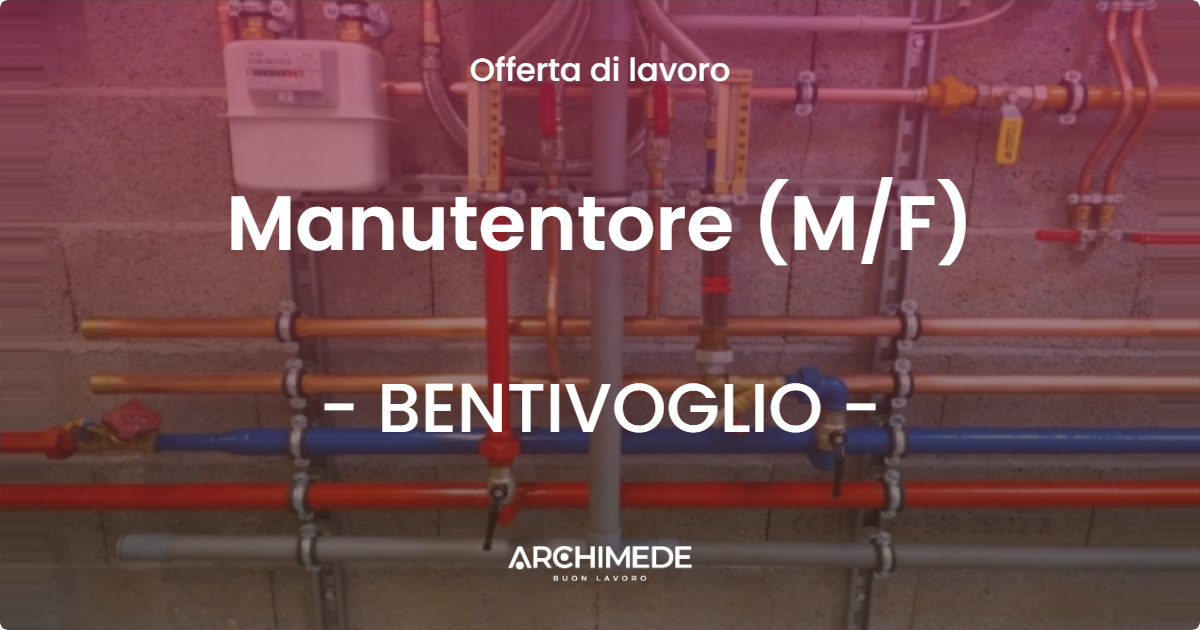 OFFERTA LAVORO - Manutentore (MF) - BENTIVOGLIO