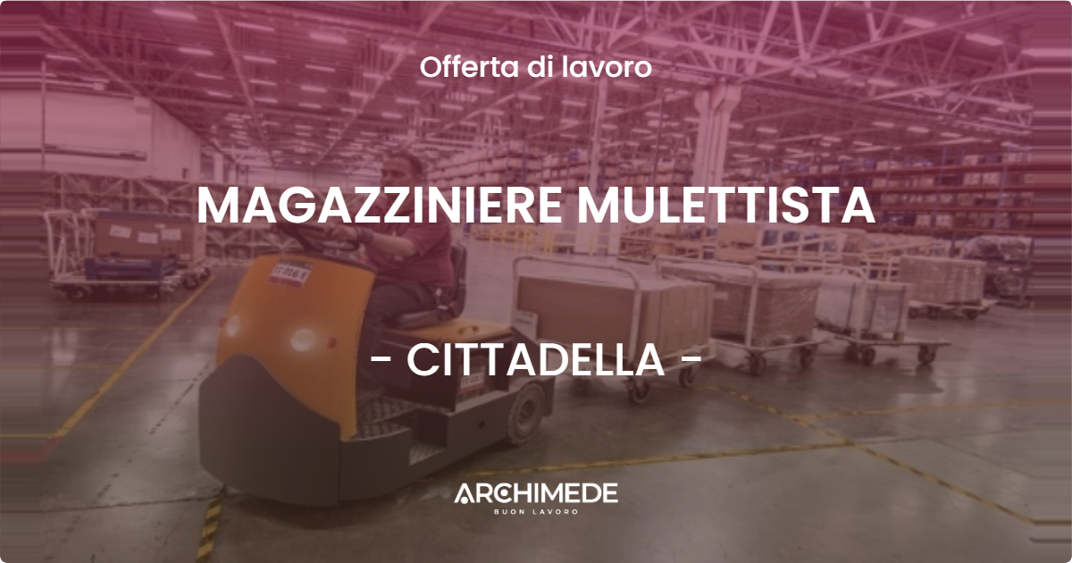 OFFERTA LAVORO - MAGAZZINIERE MULETTISTA - CITTADELLA