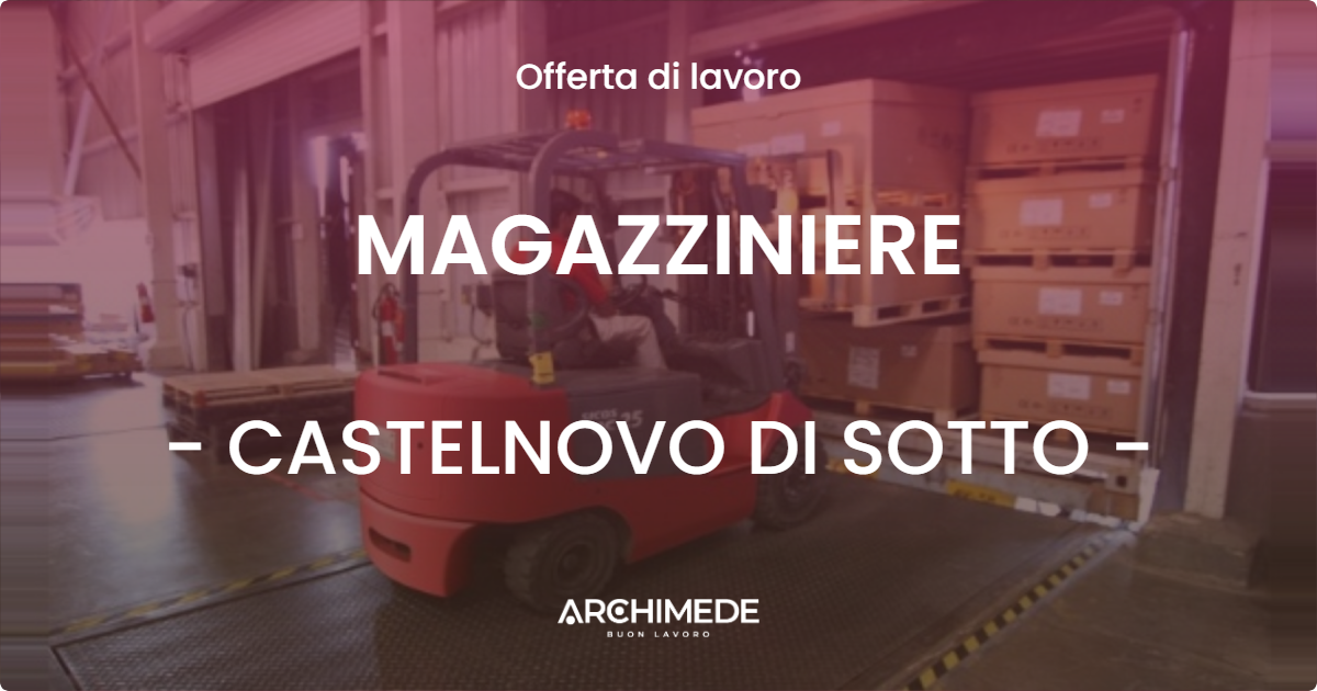 OFFERTA LAVORO - MAGAZZINIERE - CASTELNOVO DI SOTTO