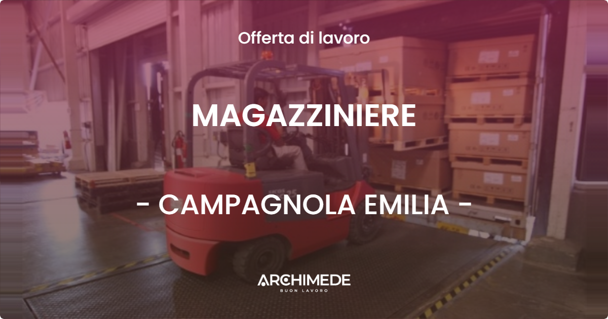 OFFERTA LAVORO - MAGAZZINIERE - CAMPAGNOLA EMILIA