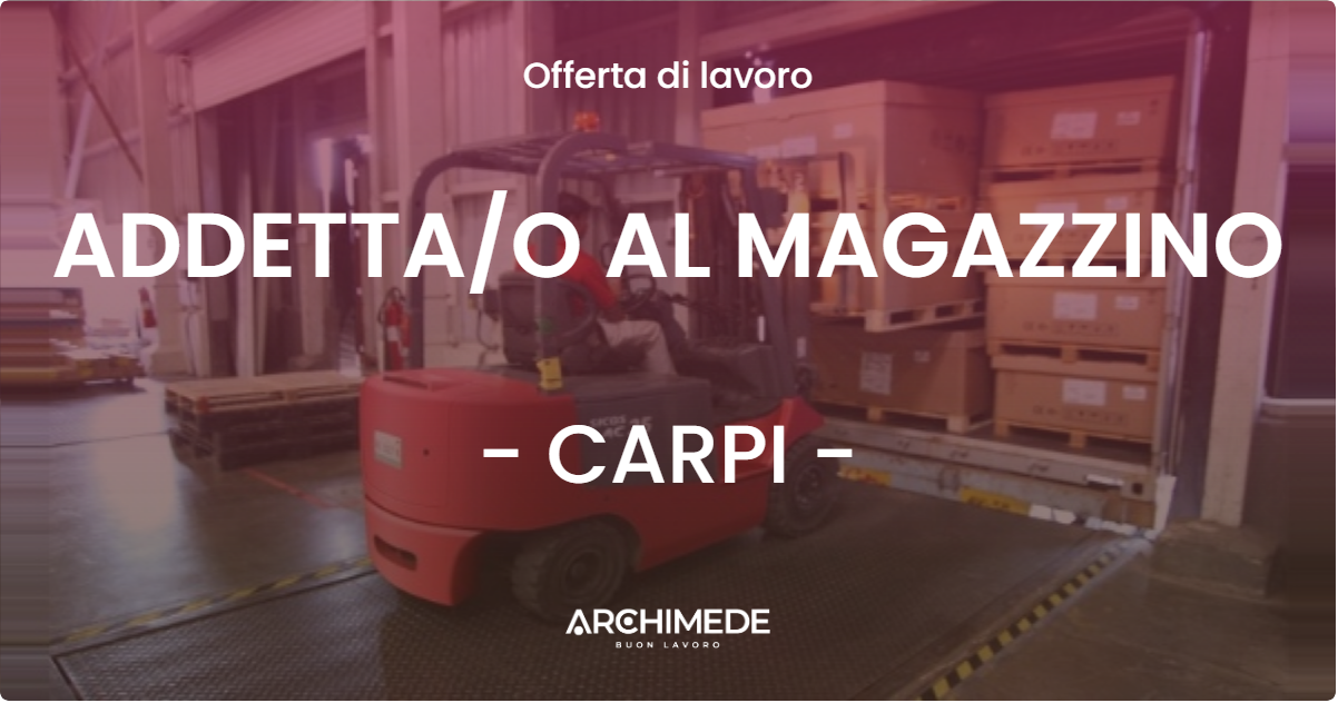 OFFERTA LAVORO - ADDETTAO AL MAGAZZINO - CARPI