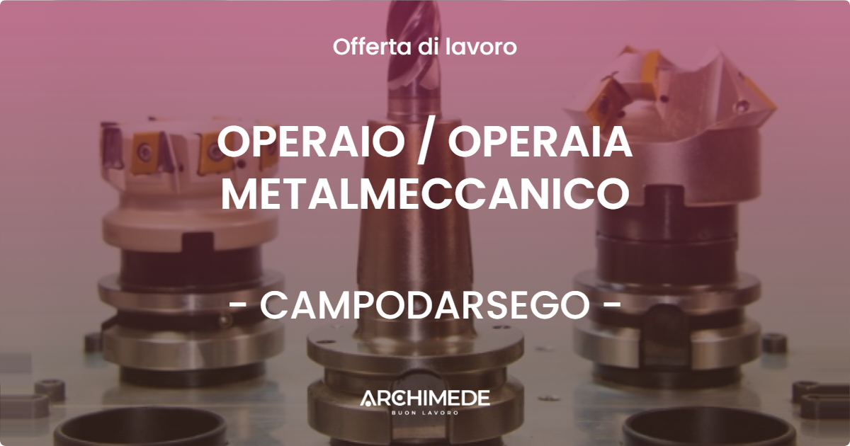 OFFERTA LAVORO - OPERAIO  OPERAIA METALMECCANICO - CAMPODARSEGO