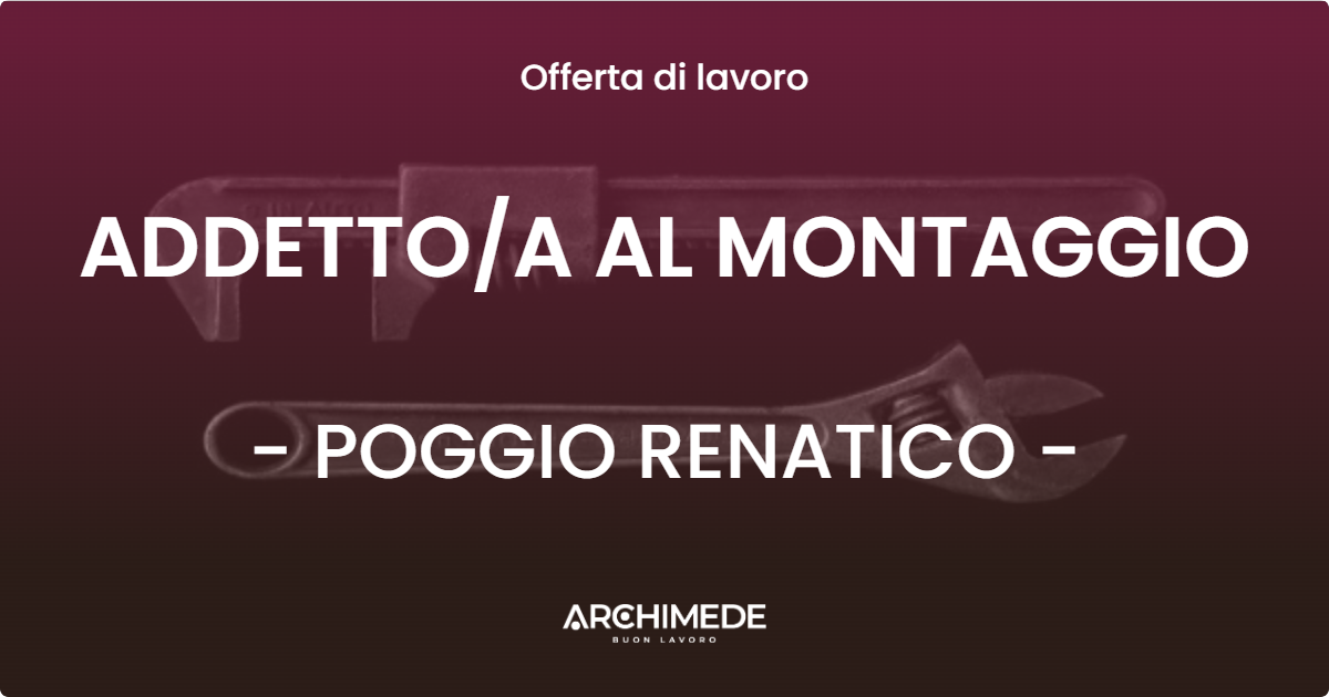 OFFERTA LAVORO - ADDETTO/A AL MONTAGGIO - POGGIO RENATICO (FE)