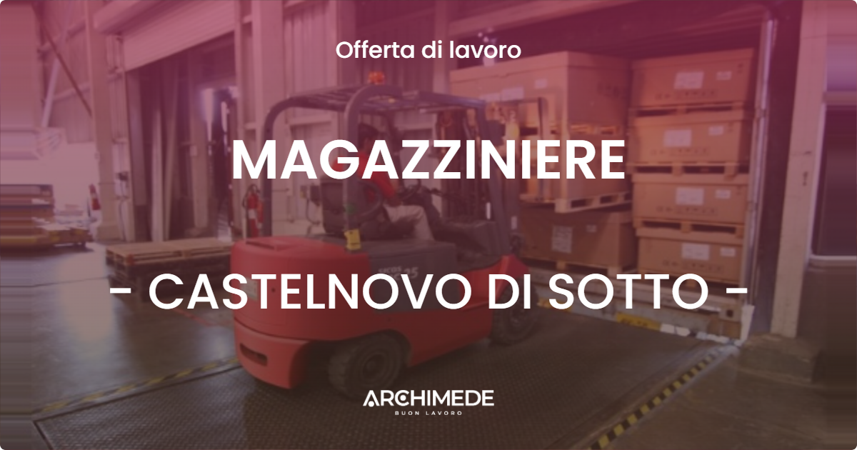 OFFERTA LAVORO - MAGAZZINIERE - CASTELNOVO DI SOTTO (RE)